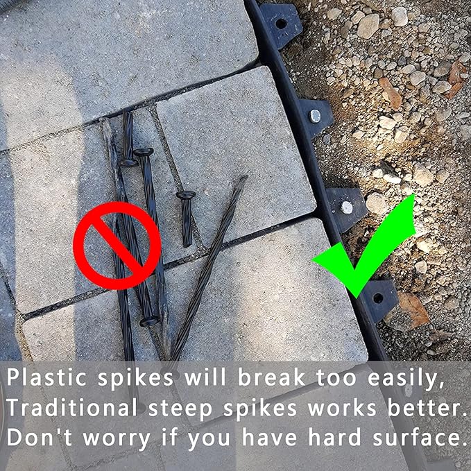 10 Inch Landscape Stakes Galvanized Metal Landscape Edging Anchoring Spikes Stakes, Camping Stakes Tent Pegs for Artificial Turf, Paver Edging, Weed Barrier, House Construction, Carpentry (25)