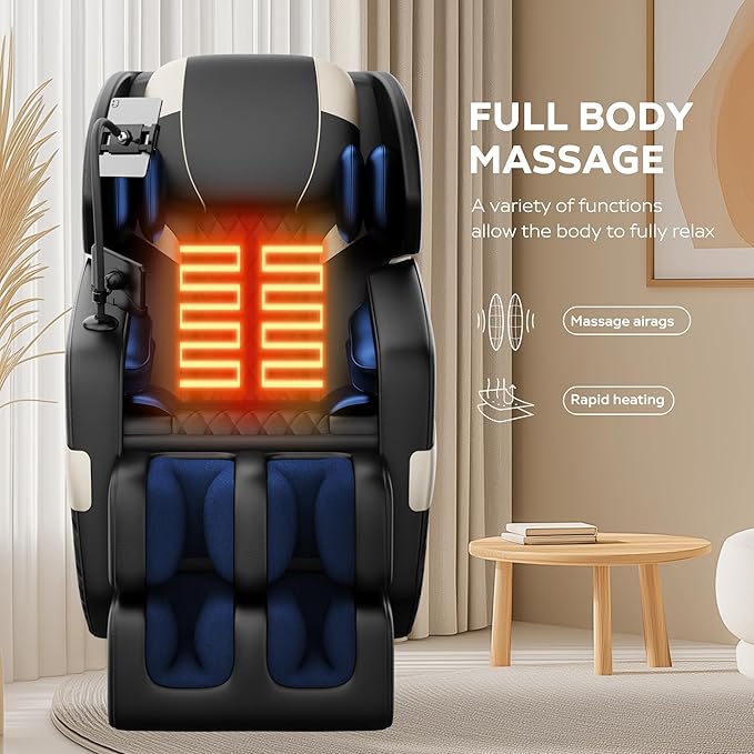 2026 Massage Chair for Full Body 4D Zero Gravity, with Heat Therapy, SL-Track Shiatsu Foot Rollers, Yoga Stretch, Heating Function, for Home Office Use,Black (Model 2)