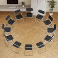 12 Pack Commercial Black Folding Chairs - Heavy Duty Bulk Stackable for Event Rental, Stadium, Large Capacity Venue (250lb Capacity)