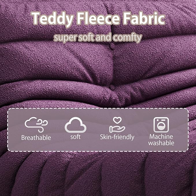 Selyteramy Oversized Bean Bag Chairs for Adults, Giant Beanbag Chair with Memory Foam, Comfy Lounge Chair Lazy Sofa for Apartment, Living Room, Bedroom, Office(Teddy Fabric)