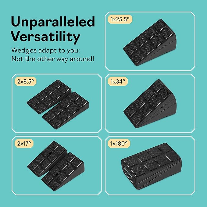 Squat Wedge - Squat Wedge Block 960 LBS Capacity - Slant Board for Calf Stretching with 5 Adjustable Angles - Calf Stretcher Slant Board - Yoga Blocks - EPP Material for Ankle Mobility & Physical Therapy