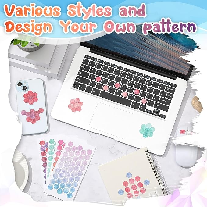 Gersoniel 18 Pieces Anxiety Sensory Stickers Textured Strips Toys Anti Stress Tactile Rough Sensory Strips Adhesives Anxiety Relief for Adults Teens Office Desk Classroom(Stylish Style)
