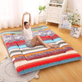 DELADOLA Japanese Floor Mattress,Thicken Japanese Floor Sleeping Pad Foldable,Roll Up Tatami Mat Easy to Store and Portable,Futon Mattress Suitable for Camping and Guest Room (A, Twin (80" x 36"))