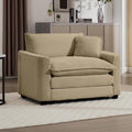 Aoowow Corduroy Large Armchair,Modern Oversized Single Sofa Chair with Throw Pillow,Deep Single Seat Cloud Sofas Couches for Living Room,Tufted Oversized Accent Arm Chair (Tan, Sofa Chair)