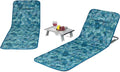 Nightcore 3-Piece Beach Chairs Set for Adults, Adjustable Lawn Chair with Side Table for Outdoor Relaxing & Sun Tanning, Portable & Folding Recline Chaise Lounge for Beach, Patio, Camping (Teal)