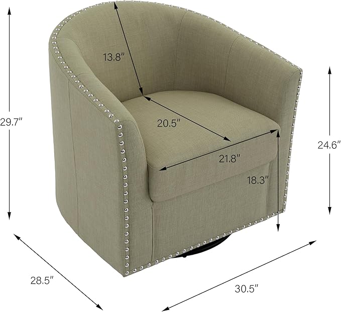 DREAMSIDEA Swivel Barrel Accent Chair Set of 2, Modern Round Small Reading Armchair for Living Room Bedroom-Light Camel