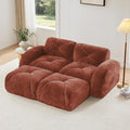 Modular Sectional Sofa with Free Combination,Boneless Floor Couch for Small Spaces, Living Room & Lounge,Velvet 2-Seater Sectional Couch with 2 Ottomans,No Assembly Needed