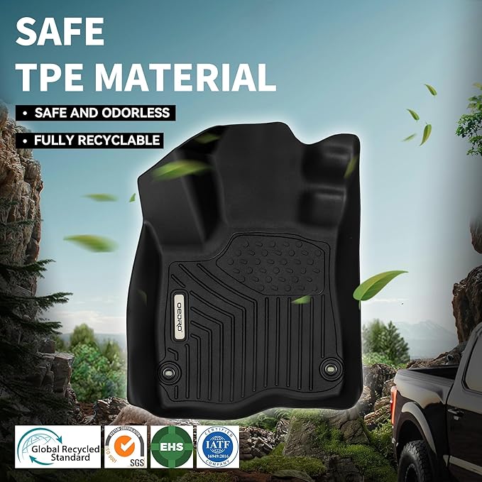 OEDRO Floor Mats Fits for Honda Accord Sedan 2018-2022 (Gasoline & Hybrid), All Weather Custom Fit Anti-Slip TPE Accord Accessories Floor Liners,1st & 2nd Row
