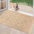 REFETONE Indoor Doormat, Front Back Door Mat 24"x36" Rubber Backing Non Slip Mats, Absorbent Washable Entrance Doormat for Entryway, Resist Dirt Low-Profile Inside Floor Mats for Muddy Shoes, Golden