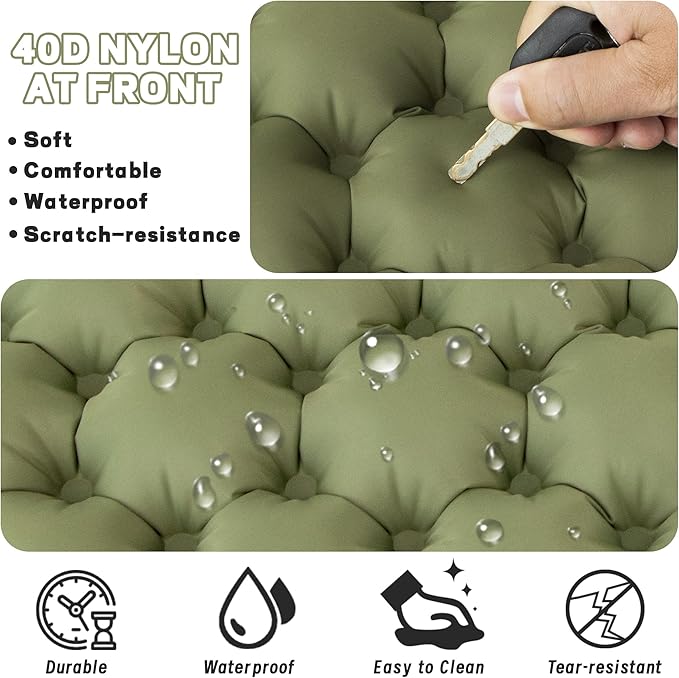 ONTYZZ Inflatable Seat Cushion Lightweight Stadium Seat Pad Travel Air Seat Cushion for Hiking Office Airplane Stadium Car