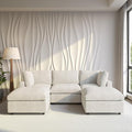 Cloud Couch Modular Sectional Sofa,100.5" U Shaped Couch, Oversized Convertible Wide Seater,3 Seater with 2 Ottomans for Living Room Set, Covers Washable&,Beige