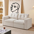 ORRD Modular Sectional Couch, Small Loveseat Sofa with Storage, 2 Seater Sofa Modular for Living Room, Office (Beige White)