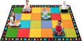 Booooom Jackson 7'6''x13' Colorful Square Seating Classroom Rug for Kids Room Seating Décor - Thick Nylon Preschool Carpet Daycare Rug for Teaching, Playroom, Non-Slip &No Triping,20X Stain Resistance