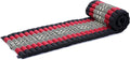 Leewadee - Foldable Floor Mattress - Japanese Roll Up Futon -Trifold Tatami Mat- Guest Floor Bed - Camping Mattress - Thai Massage Mat, Kapok Filled, 75 x 20 inches, Black Red
