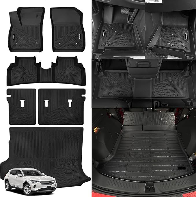 Naibeve Floor Mats for 2021 2022 2023 2024 2025 Buick Envision - All Weather Custom Fit for Buick Envision Floor Mats & Cargo Liner & Seats Back Cover Accessories