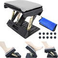 Adjustable Foot Rest for Under Desk at Work with 4 Height Levels, Under-Desk Footrest with Massage Surface, Foot Stool Under Desk for Office, Home, Maximum Load 120 Pounds (Gray)