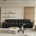 102.4inch Modular Sectional Couch,Oversized Loveseat Sofa, 3D Mesh Fabric Comfy Cloud Sofa Couches, Curved Couch for Living Room, Office, Apartment,No Assembly Required (Black, 102.4")
