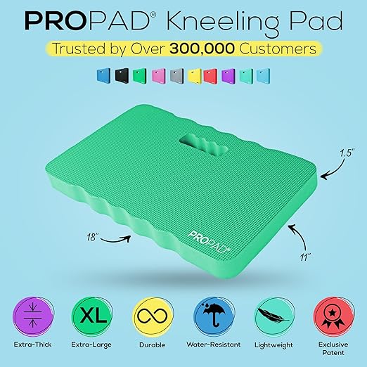 RED Home Club Thick Kneeling Pads, Garden Kneeler for Gardening, Bath Kneeler for Baby Bath, Kneeling Mat for Yoga, Knee Pad for Work, Extra Large (XL) 18 x 11 x 1.5 Inches, Green (Pack of 2)