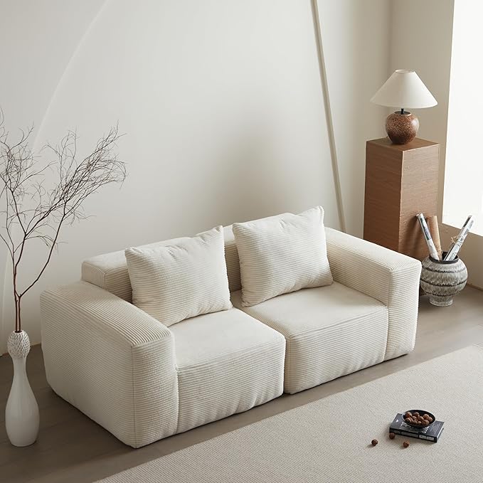 Swbvs Futon Sofa Bed, Sectional Small Couch, Sleeper Sofa, Loveseat, Modern Futon Couch, Sofa Cama, Couches for Living Room, Bedroom, Beige