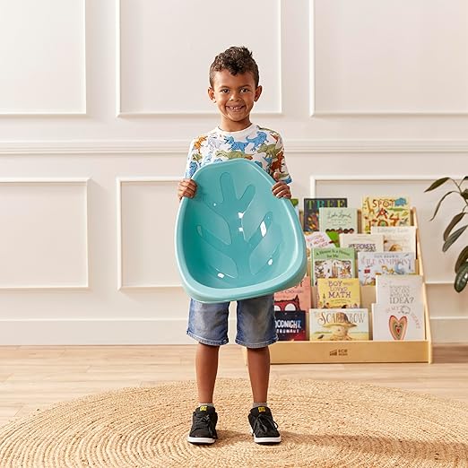 ECR4Kids Leaf Floor Seat, Rocker Chair, Seafoam, 6-Piece