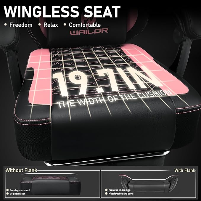 Gaming Chair with Massage and Packet Spring Cushion,Ergonomic Gamer Chairs for Adults with Footrest 300lbs,High Back Gamer Leather Chair with Headrest and Lumbar Support