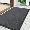 Yimobra Doormat Outdoor Indoor Entrance 36 x 17, All-Season All-Weather Front Door Mat, 100% Waterproof Welcome Matt for Floor Garage Outside Entry, Stain and Fade Resistant,Gray White