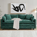 SoarFlash 77.95" Chenille Sectional Sofa, Comfy Modular Loveseat Sofa, Modern 2-Seat Couch Deep Seat Sofa Set for Living Room,Green