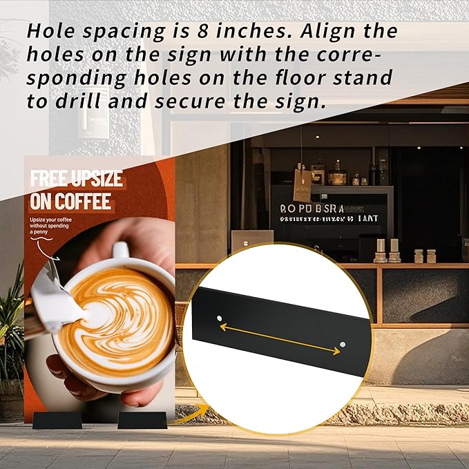 Inracity 2 Pcs Metal Floor Stand Sign Holder Base, 12" Wide M Mount Holder, Up to 72" Tall Graphic Display Floor Stand, Fit for Composite, Foam Board, Acrylic Glass Sign, Base Only, (12 inches)