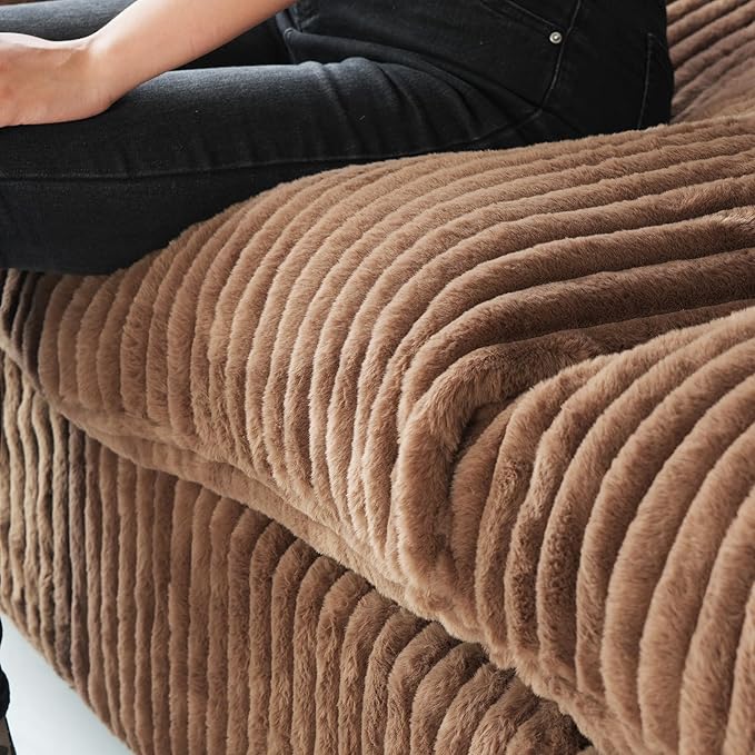 WJShome Cloud Couch Modular Sectional Sofa,118" Oversized L Shaped Sofa with Ottoman,Plush 4 Seater Comfy Couch with Chaise Convertible Couches for Living Room,Covers Washable&Replaceable (Brown)