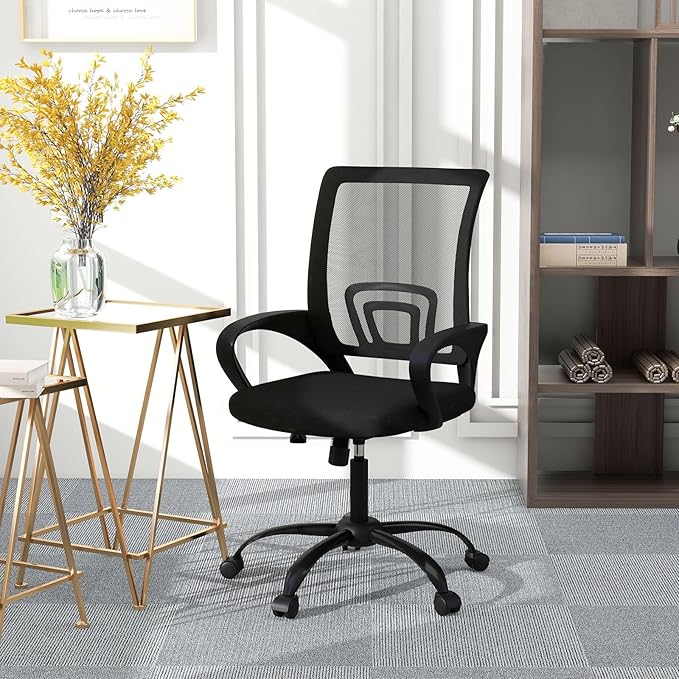 Bonzy Home Ergonomic Conference Room Chairs Set of 8, Rolling Office Chairs with Wheels, Mesh Computer Desk Chair with 360°Swivel, Height Adjustable, 8 PCS
