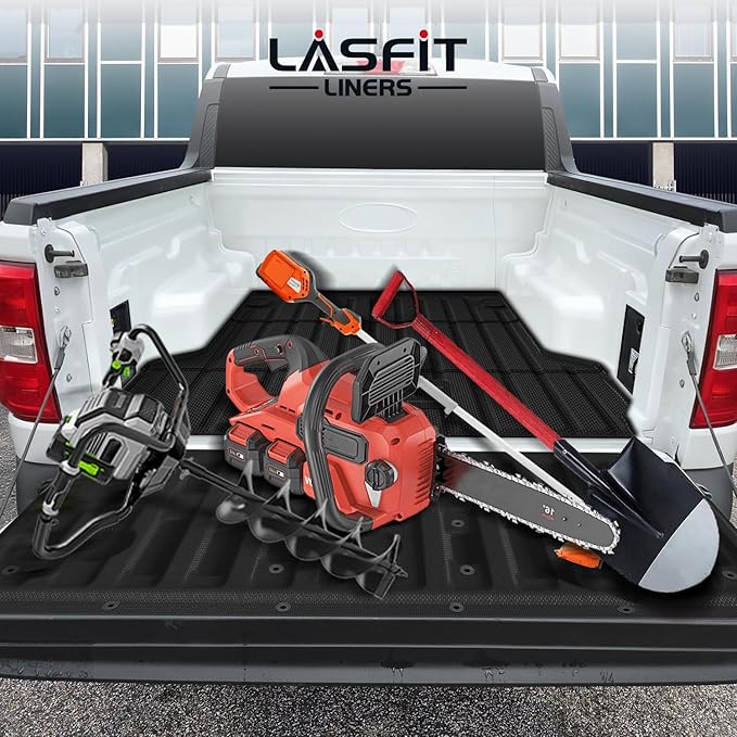 LASFIT Truck Tailgate Mat for Ford Maverick 2026 2025 2024 2023 2022 Hybrid & Gasoline Truck Bed (Not Fit Drop-in Liners) Custom Fit All Weather Protector TPE Easy-Clean Tailgate Liner,1pc Black