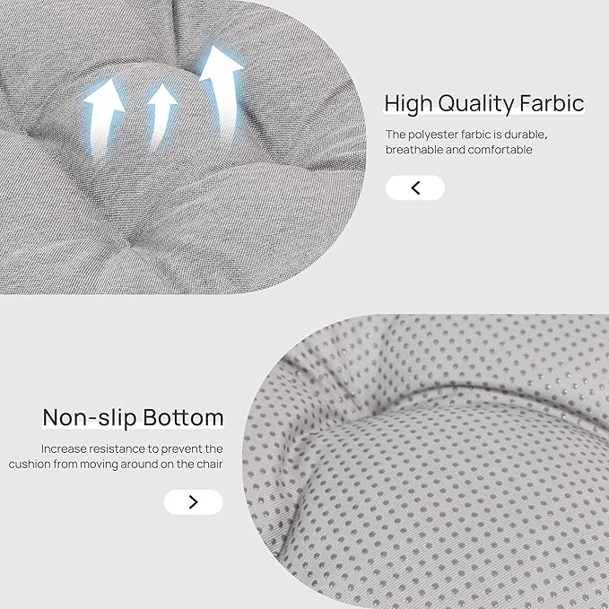 Love's cabin Memory Foam Chair Cushions Set of 4, Outdoor/Indoor Chair Pads for Dining Chairs 4 Pack, Seat Cushions for Kitchen, Dining Room, Office, Patio Chairs, 19"x19"x3.5" Light Grey