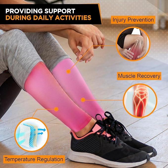 Doc Miller Compression Calf Sleeve for Men & Women – 20-30mmHg Graduated Support for Running, Shin Splints, Calf Strain – Knee High, Small to 6XL Plus Size