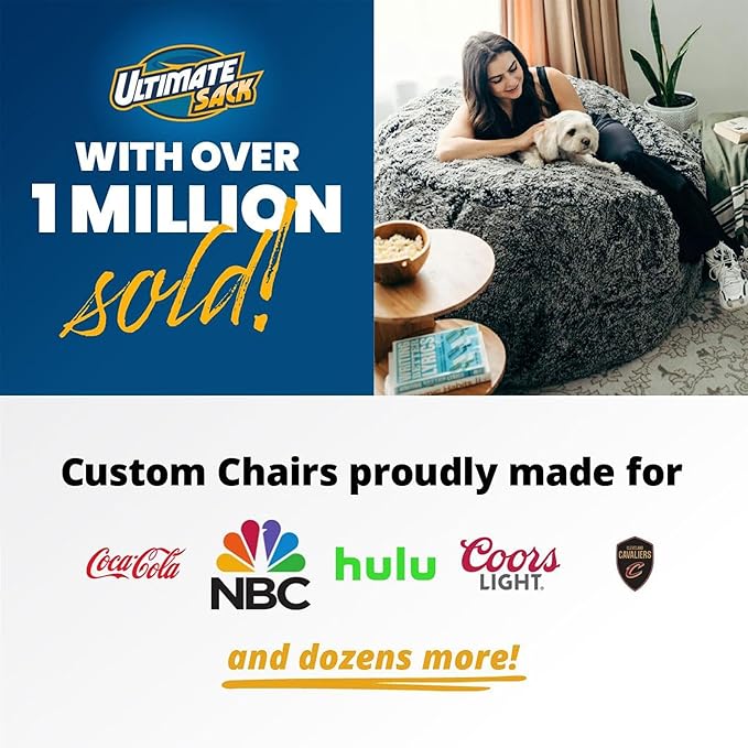 Ultimate Sack 6000 6-Foot Bean Bag Chair, Red Suede Cover – Oversized Foam Lounger, Floor Seat, Small Sofa, or Couch Bed for Living Area, Gaming Room, or Reading Lounge