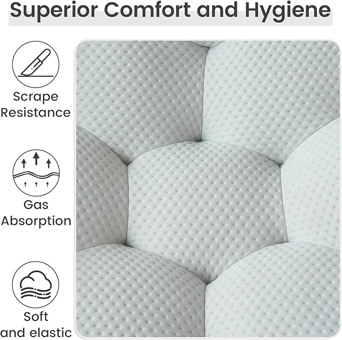 WJShome Bubble Sofa Couch,79.53'' Modern Curved Sofas for Living Room, 2 Seater LoveSofa Lazy Floor Sofa, Large Bean Bag Chair,Deep Seat Floor Sofas Chair Lounge for Office, Apartment,Light Gray