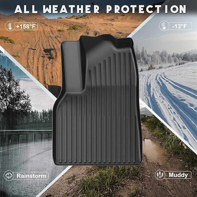 KARPAL Floor Mats for Tesla Model Y Juniper 2025 2026 5-Seat (Not Fit 7 Seats), All Weather TPE Floor Liners Front & Rear Trunk Cargo Liners Backrest Mats, Model Y Juniper Accessories 7PCS