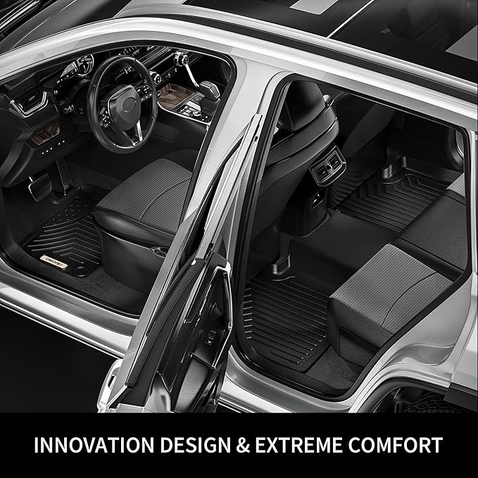 OEDRO Floor Mats Fit for 2018-2022 Honda Accord, TPE All-Weather Accord Floor Liners Includes 1st and 2nd Row: Front, Rear, Full Set Liners, Black