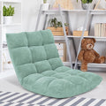 GORELAX Memory Foam Floor Chair, 14-Poistion Adjustable Floor Reading Gaming Chair Recliner, Folding Cushioned Meditation Chair with Back Support, Padded Lazy Sofa Chair for Adults, Kids (Green)