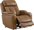 Watson & Whitely Genuine Leather Electric Recliner Chairs, Oversized Super Zero Gravity Recliner Triple-Motor W Adjustable Lumbar Headrest Support & Hidden Storage, Saddle Brown