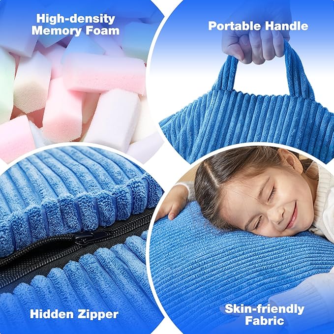 Hobestluk 4.5FT Bean Bag Chair Giant Bean Bag Chair with Filler Included Adult Bean Bag Chairs with Removable Cover for Bedroom Living Room (Jumbo, Blue)