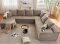 Cloud Sectional Couch with L-Shape Chaise, Upholstered Corduroy Couches Stupendous U Shaped Sofas, Modern Modular Comfy Sofa with Deep Seat for Living Room Bedroom, No Assembly Required, Camel