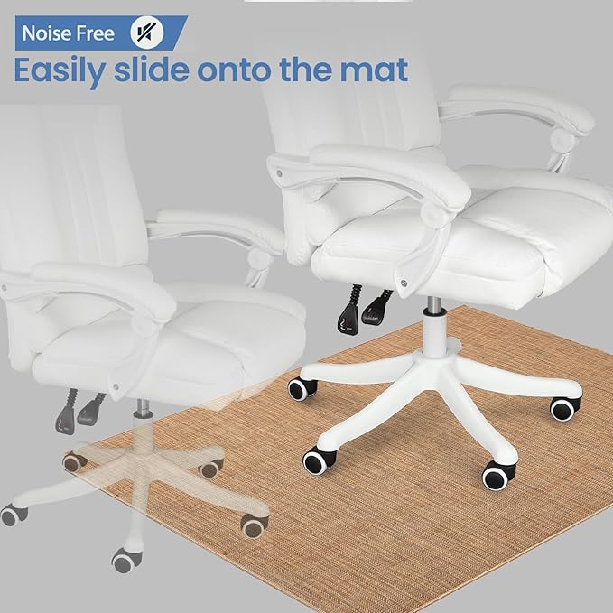 Chair Mat for Hardwood Floor, 48" x 36" Heavy Duty Office Chair Mat for Rolling Chairs, Anti Slip, Computer Chair Desk Mat, Floor Protector for Home Office