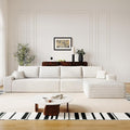 AUGOP 136" Sectional Couches for Living Room Modern Modular Sofa with L-Shape Couchs Upholstered Boneless Couch Deep Seat Sectional Couch with Chaise (White, Right Facing Chaise+3Seaters)