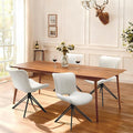 VATROS Dining Chairs Set of 4, 360° Swivel Upholstered Mid-Century Modern Kitchen Dining Room Chairs, Armless Faux Leather Accent Side Chair with Padded Back, Metal Legs for Living Room Bedrooms White