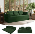 COMAX Futon Sofa Bed Queen, 79" Convertible Sofa Bed Couches for Living Room, 4 in 1 Folding Boneless Sleeper Corduroy Couch Loveseat Foam In a Box, Comfy Foldable Lounge Fold Out Floor Mattress Green