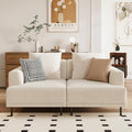 Modular Sectional Sofa for Living Room, 66.1" Wide Mid-Century Modern Fabric Couch with Cozy Seating, Suitable for Living Room, Bedroom & Daily Relaxation - Beige
