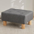 FIMIVIBI Small Foot Stool Ottoman, Linen Footstool Ottoman Foot Rest for Couch, Rectangle Footstools and Ottomans Small for Living Room, Entryway and Bedroom (Gray)