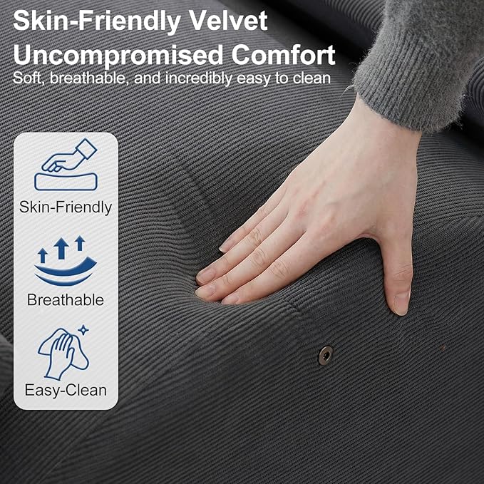 Yoga Chaise Lounge Chair, S-Shaped Floor Sofa with Moveable Headrest, Lumbar Pillow, Support Cushion, Footrest, Non-Slip Base, No-Assembly Lounger for Stretching, Meditation & Relaxation (Grey)