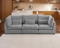 Oversized Modular Sofa, Extra Deep Cloud Chenille Sectional Couch with Ottoman Chaise, Fluffy Chenille 3 Seater Sofa for Living Room, Villa (Basic 3 Seater, Chenille Grey)