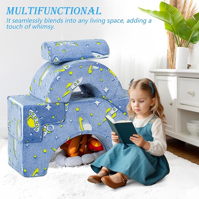 MeMoreCool Toddler Foam Climbing Couch – Modular Kids Sofa with Slide & Stair, Convertible Playroom Sectional for Crawling, Climbing & Kids’ Playtime
